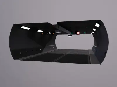 PBR Tileable Road Tunnel Interior Low-poly 3D model