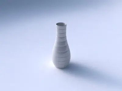 Vase curved with smooth horizontal dents 3D print model