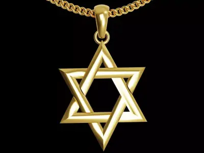 Star of David pendant 3D printsilver silver gold model 3D print model