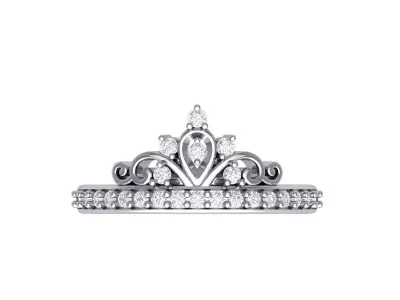 Crown Diamond Ring  3D print model