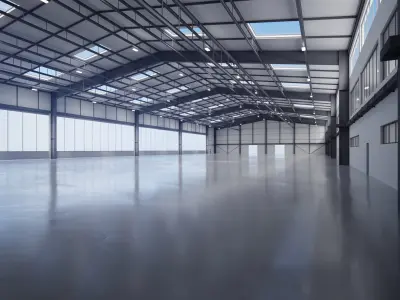 Airplane Hangar Interior 13 Low-poly 3D model