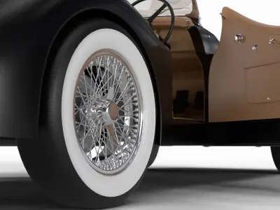 Jaguar XK140 1954 HQ interior 3D model