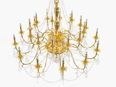 Classic bronze chandelier  0002 3D model