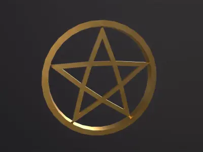Pentagram Symbol 3D Model Low-poly 3D model
