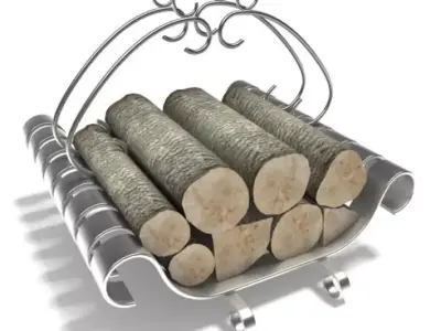 Metal Fireplace Log Holder 3D model