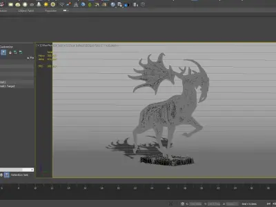 animal deer sculpture antlers art sculptures 3D model