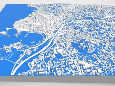 Cityscape Antibes France 3D model