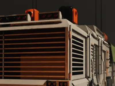 Military reconnaissance truck Low-poly 3D model