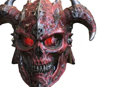Demonic Skull Helmet 3D Low-poly 3D model