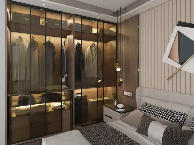 Modern Bedroom Scene 10 3D model