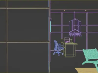 Office 3D  InteriorDesign Low-poly 3D model