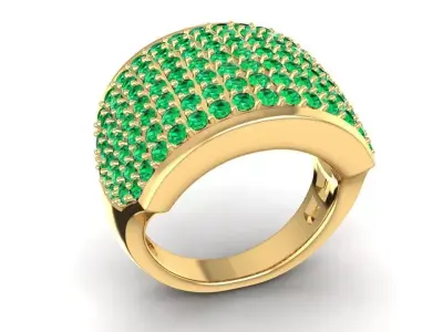 Luxury Wide Pave Diamond Ring for Men 3D Model 1740 3D print model