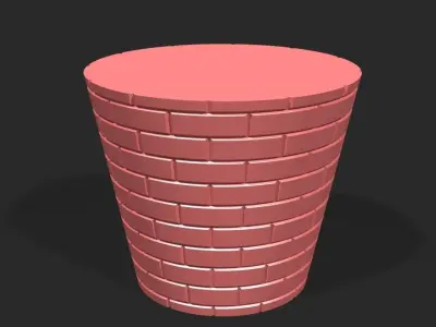 Cups and vases - brick surface 3D print model