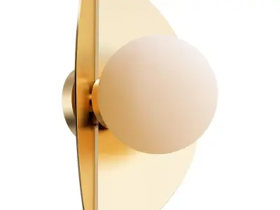 kernel-2366-1w gold wall light with ball in middle 3D model
