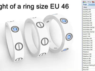 Screw Ring Set 4 Variations Size 46 3D print model