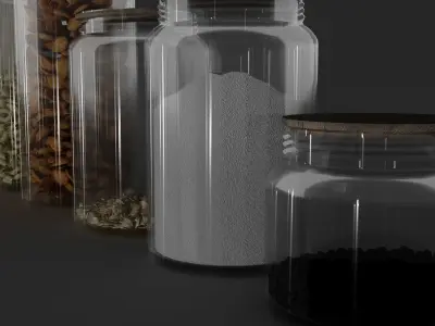 Kitchen set of jars 3D model