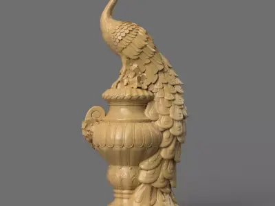 Peacock stl  3D Model for CNC and 3d printer 3D print model