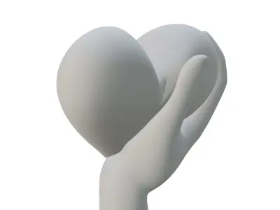 Hand Holding Heart 3D print model