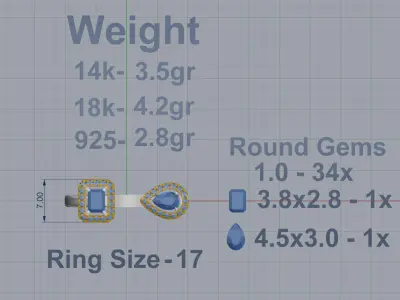 Messika Ring 3D print model