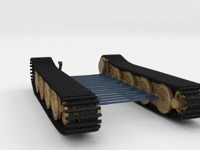 Tiger Tank Tracks and Suspension tracks 3D model
