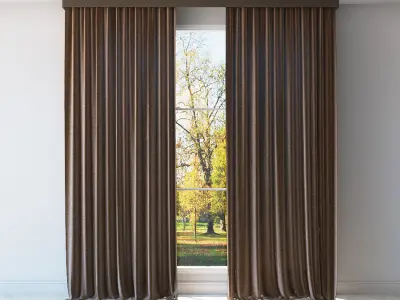 Curtains cpllection 6 species 6 materials Low-poly 3D model