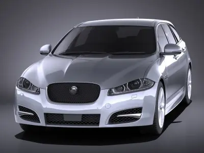 Jaguar XF Sportbrake 2015 VRAY 3D model