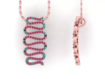 3d print snake pendant 3D print model