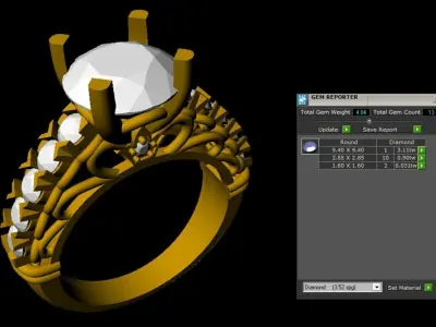 Vintage Rose Gold Solitaire Engagement Ring 3D print model