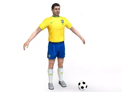 Brasil Soccer Player CATRig Pose A Low-poly  Low-poly 3D model