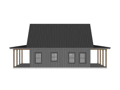 Barndominium House 087 -Archimple LLC Low-poly 3D model