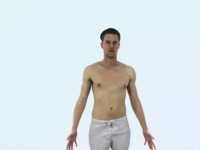 Virtue D Beach Animated Rigged Sports Man Low-poly 3D model