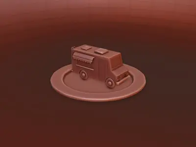 Food Truck Low-poly 3D model