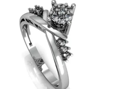 daimond ring 3D print model 10