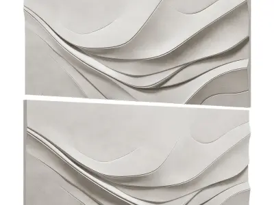 Beige Abstract Wall Art 3D model