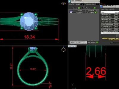 Jewelry Diamond Ring 3D print model