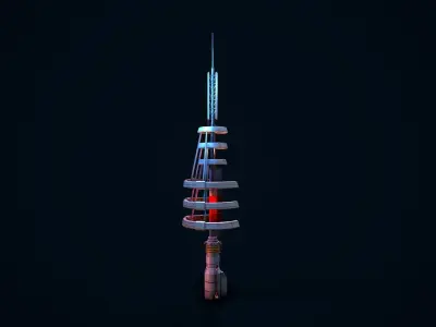 Sci Fi Beacon Low-poly 3D model