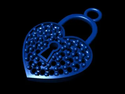 Heart and Lock 3dm stl model 3D print model