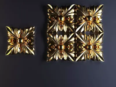 Architecture golden ornaments 3D model