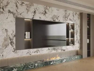 modern light luxury marble feature wall 3D model