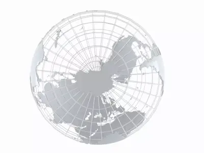 Globe News Skeleton Sliver Color 3D model