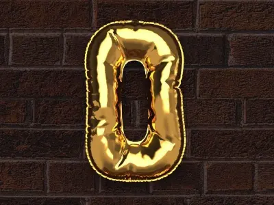 Inflated Foil Numeric Balloons 3D model