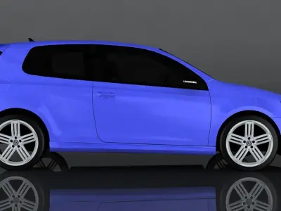 Volkswagen Golf R mk VI Low-poly 3D model