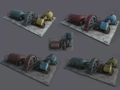 Diesel generator Texture Pack 3D Model Collection