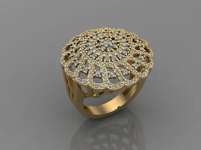STL 3DM Print Ready Women Diamond Ring Lightweight Printable  3D print model 51