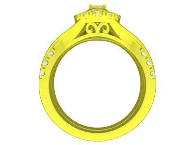 7343 luxury korean style diamond engagement women ring 3D print model