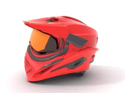Red Racing Helmet model pack Low-poly 3D model