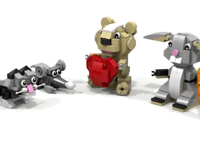 Lego Animals pack 3d 3D model