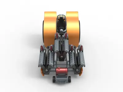 Pulling tractor with 3 turbo engines V12 Scale 1 to 25 3D print model