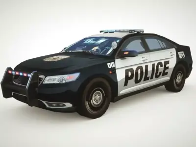 Generic Police v3 Sedan Low-poly 3D model