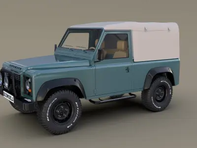 1985 Land Rover Defender 90 with interior ver 2 3D model
